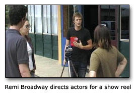 Remi Broadway directs actors for a showreel (demo tape / demo video / show reel)